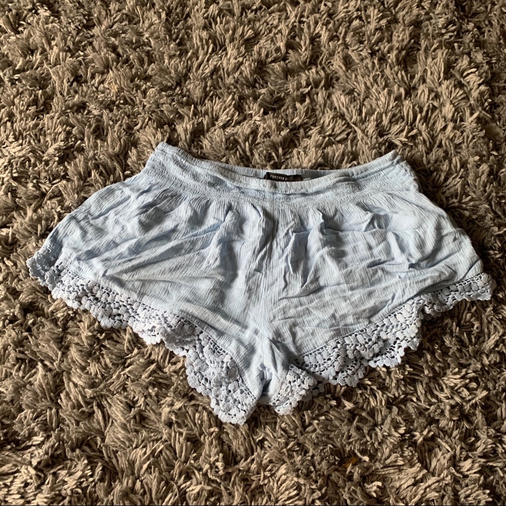 Forever 21 Light Blue Lace Shorts